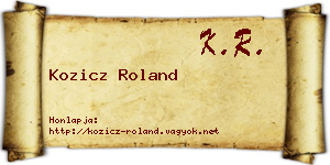 Kozicz Roland névjegykártya