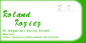 roland kozicz business card